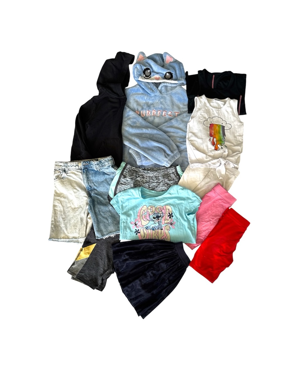Girls Size 7–8 Clothing Bundle – 13 Pieces